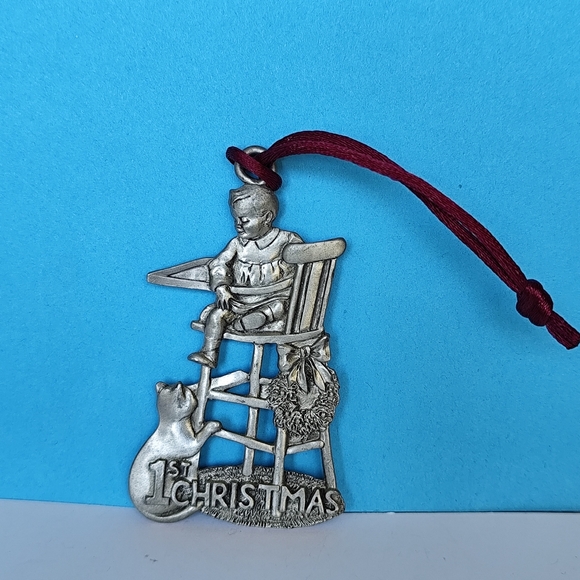 Seagull pewter 1st Christmas Highchair Ornament - Picture 1 of 3
